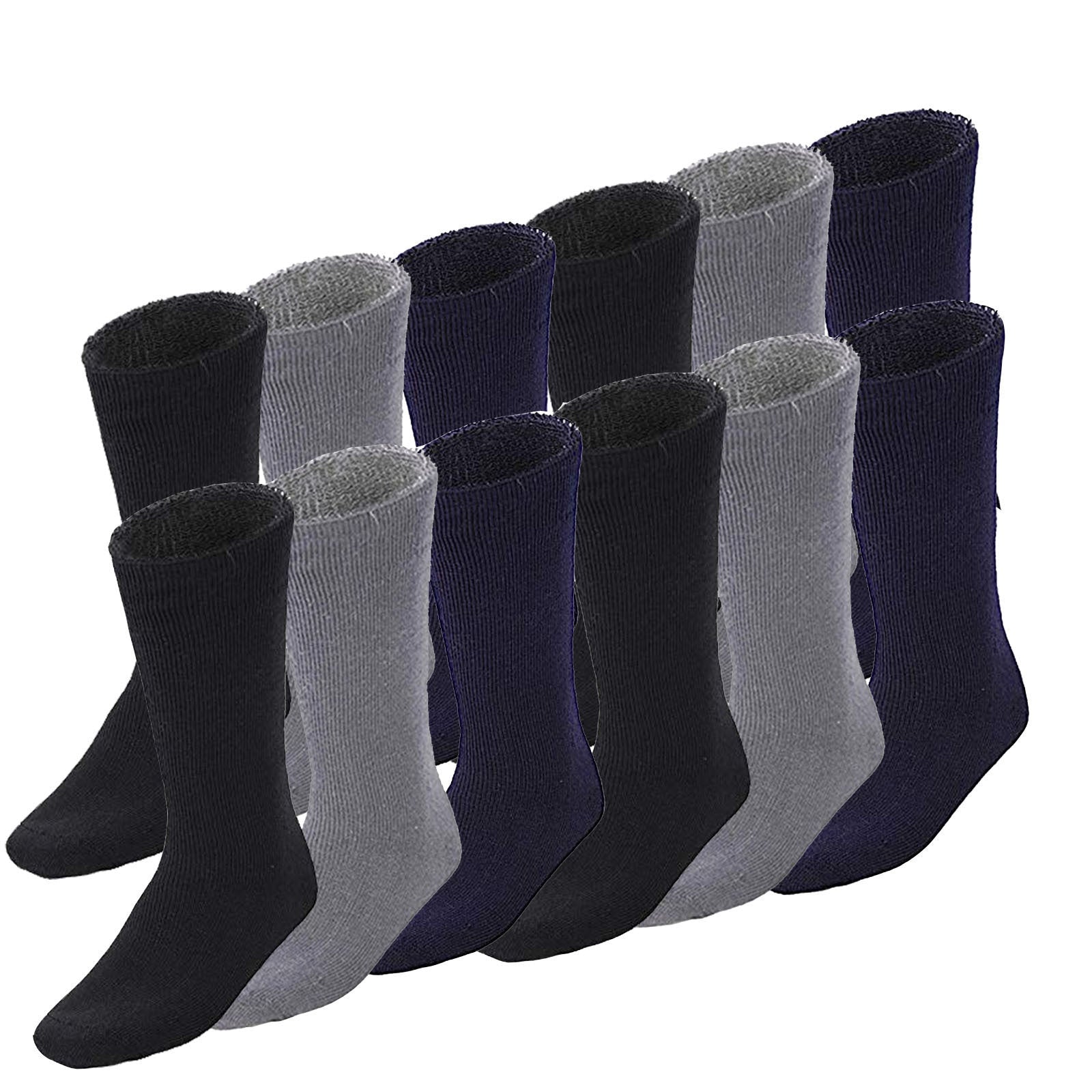 12 Pairs BAMBOO SOCKS Mens Heavy Duty Premium Thick Work Socks Cushion BULK-3