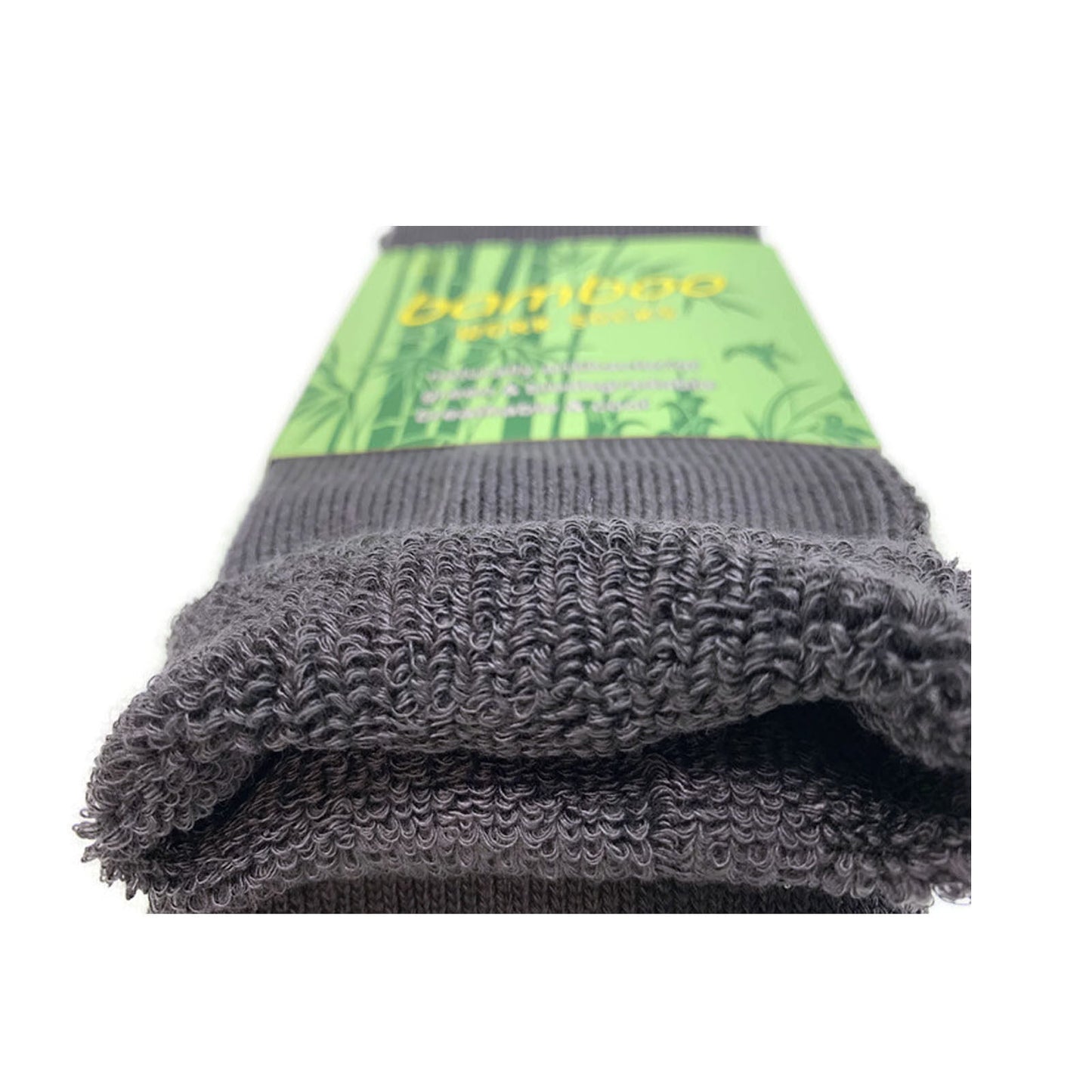 12 Pairs Bamboo Rich Mens Work Socks Thick Cushion Anti Odour - Charcoal Grey