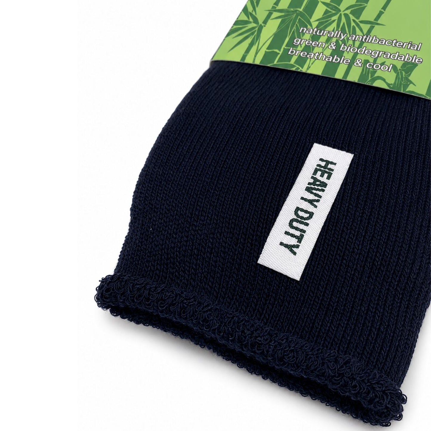 12 Pairs Bamboo Rich Mens Work Socks Thick Cushion Anti Odour - Navy Blue
