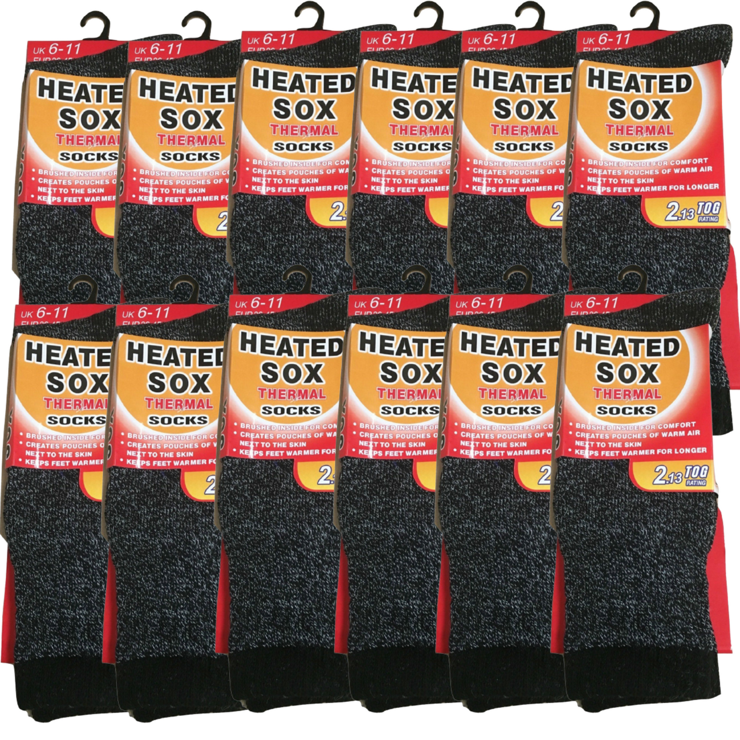 12 Pairs Mens THERMAL HEATED SOCKS Warm Winter Comfort Mens Work Sox Ski BULK - 6-11 UK