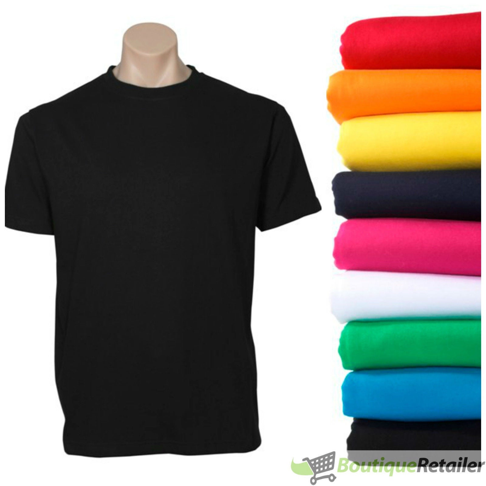 12X BULK Plain T Shirt 100% COTTON Assorted Colours S - XXL Mens Womens Top-16