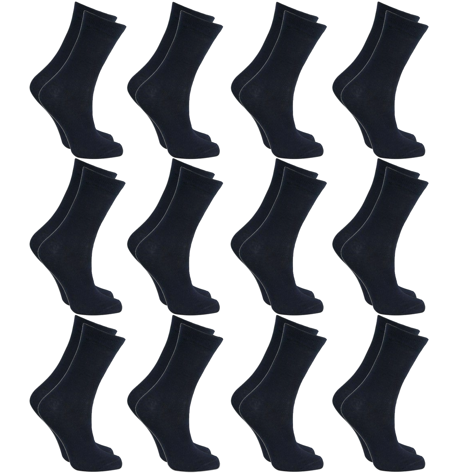 12x Pairs SCHOOL SOCKS Plain Cotton Rich Girls Boys School Uniform BULK-0