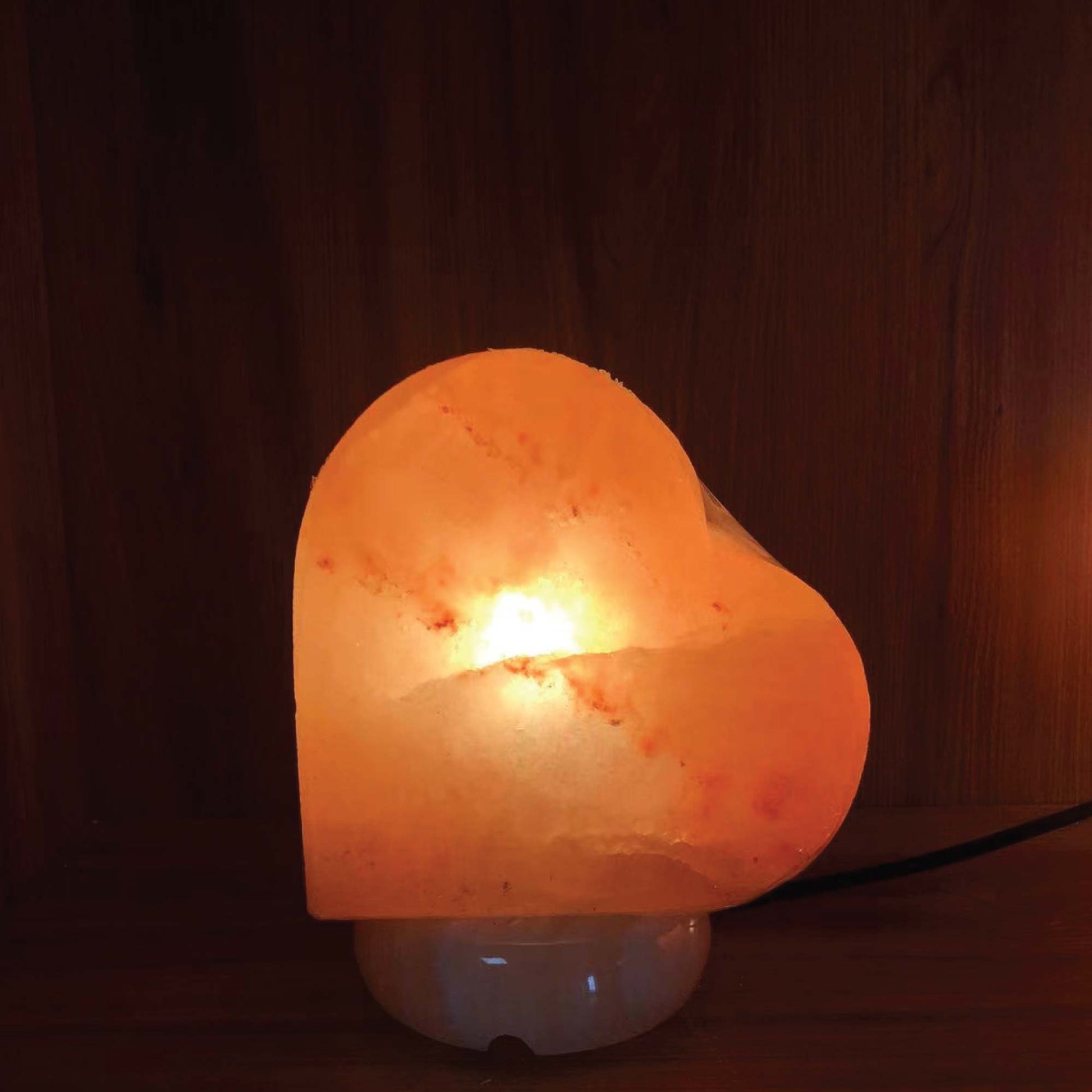 12V 12W Heart Himalayan Pink Salt Lamp Carved Rock Crystal Light Bulb On/Off Switch-3