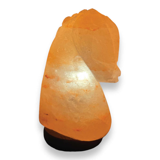 12V 12W Horse Himalayan Pink Salt Lamp Carved Knight Rock Crystal Light Bulb On/Off-0