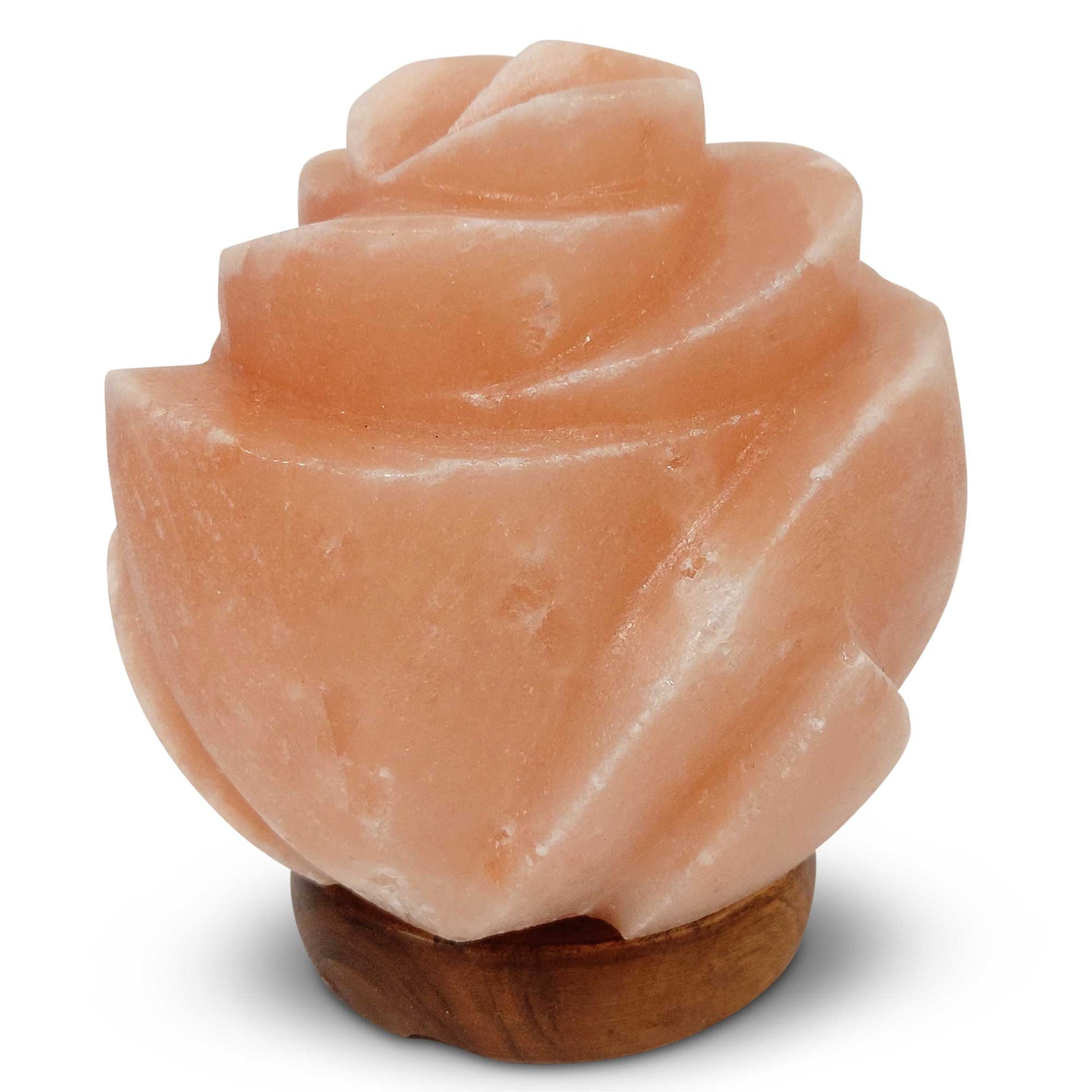 12V 12W Rose Himalayan Pink Salt Lamp Carved Flower Rock Crystal Light Bulb On/Off-1