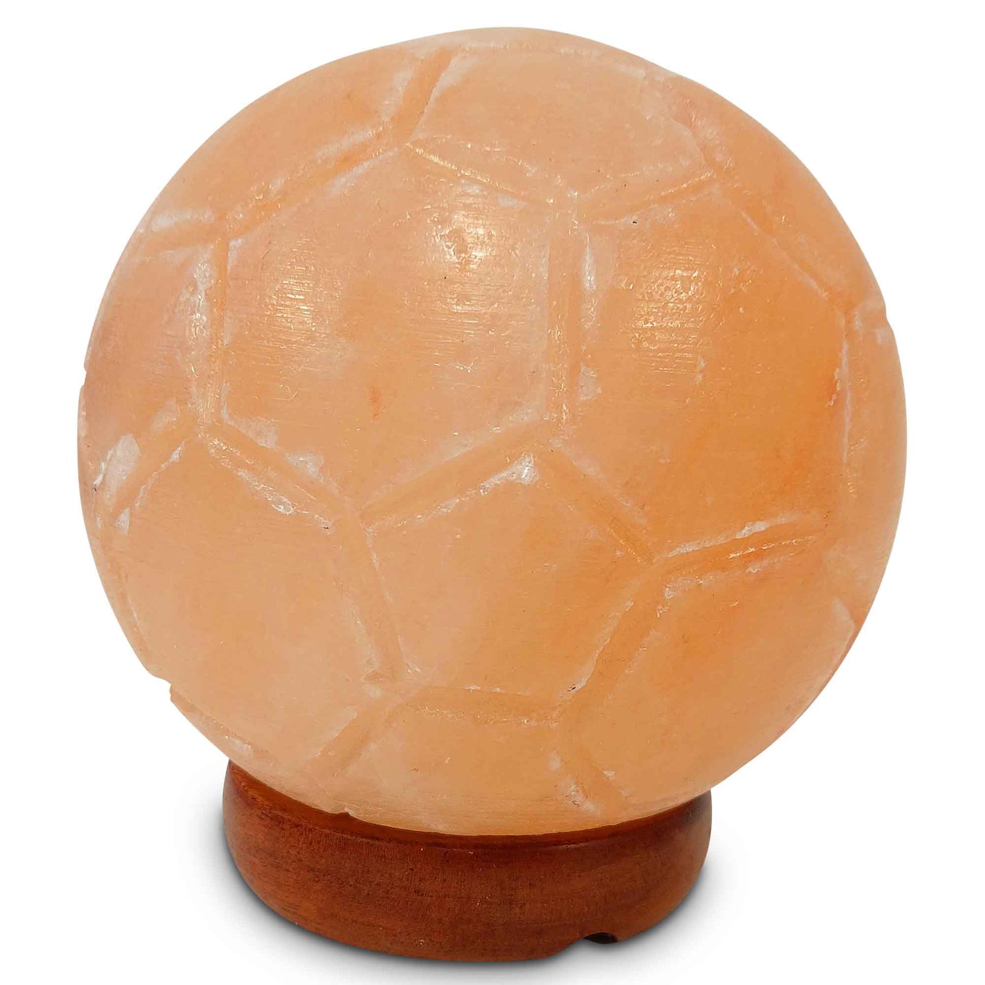 12V 12W Soccer Himalayan Pink Salt Lamp Carved Ball Rock Crystal Light Bulb On/Off-1