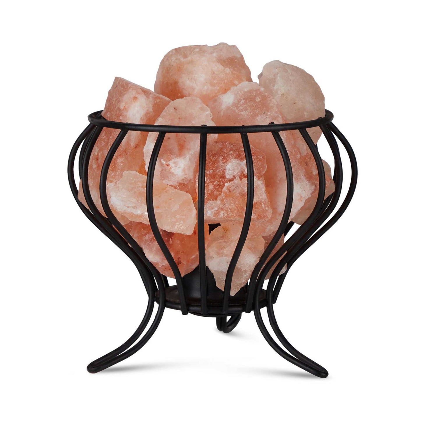12W 12V Himalayan Pink Salt Lamp - Bud Iron Basket Rock Crystal Light Bulb On/Off Switch-1