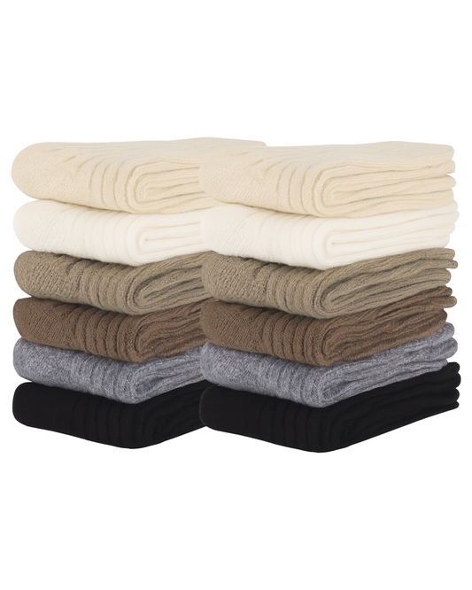 12 Pairs Womens WOOL BLEND SOCKS Bulk Pack - Ladies Thick Soft Warm Winter Socks-0