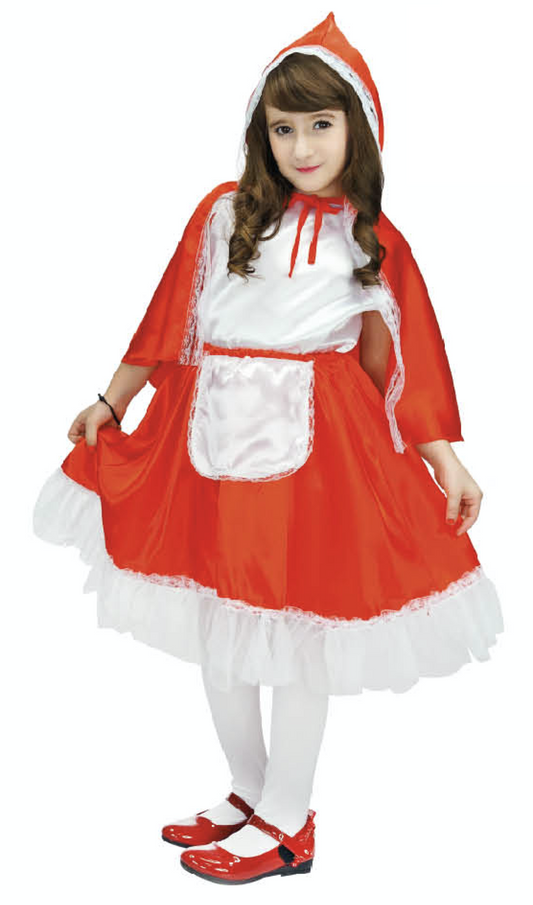 Girls Deluxe Little Red Riding Hood Costume Kids Book Week Fancy Dress-0