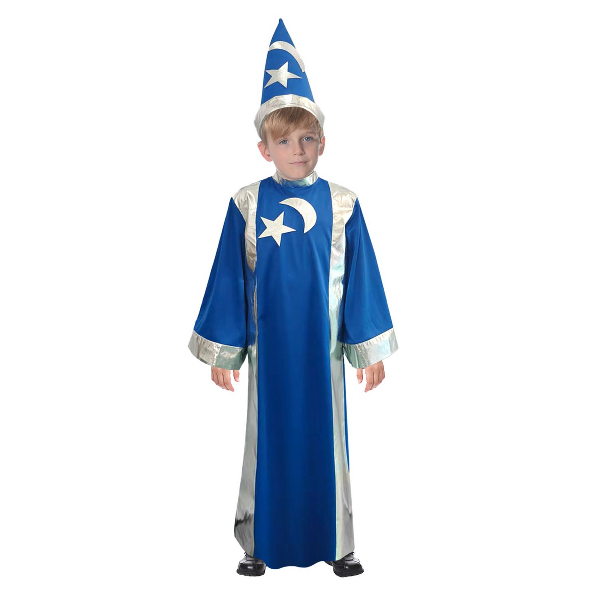 Childrens Blue Wizard Magician Costume Kids Book Week Magic Halloween Boys Girls