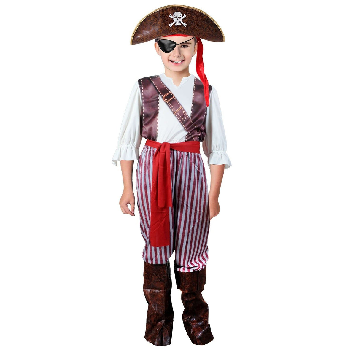 Children Pirate First Mate Costume Classic Buccaneer Set - 6-9 10-12 Years