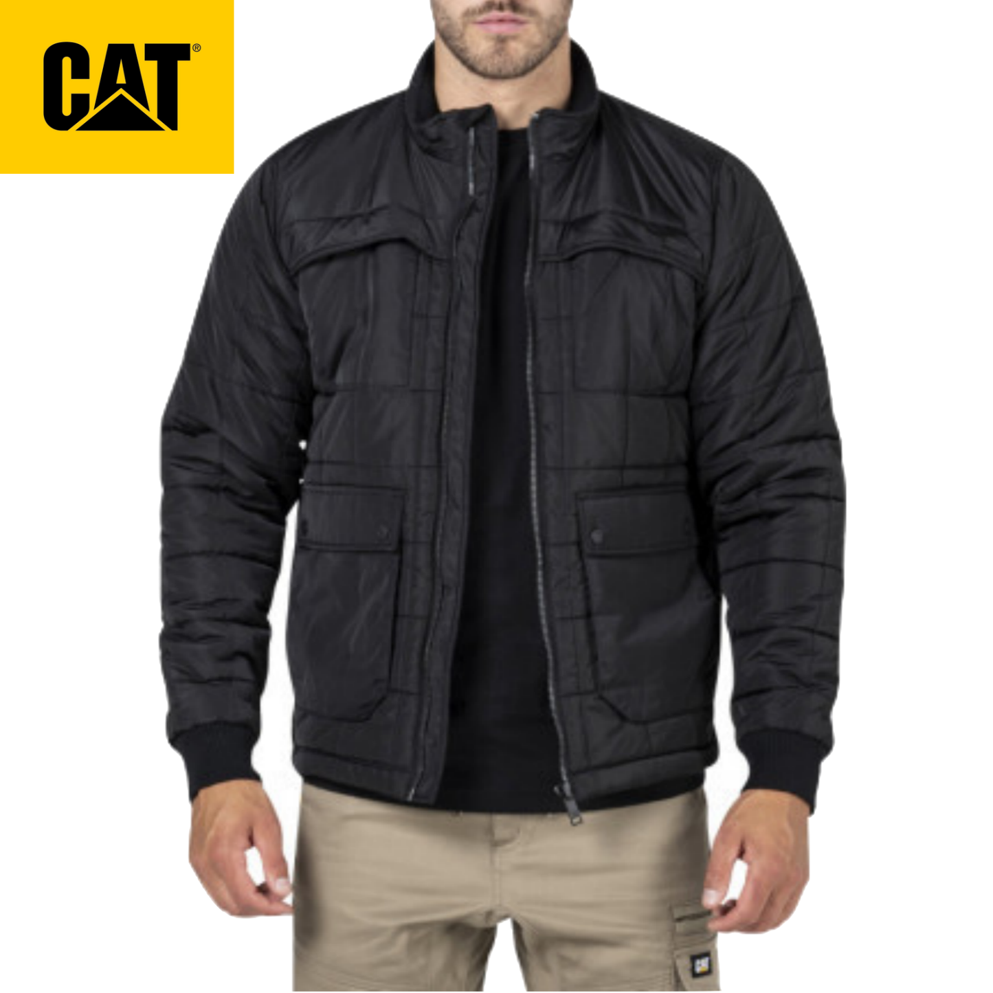 CAT Mens Terrain Winter Warm Jacket Caterpillar - Black-1