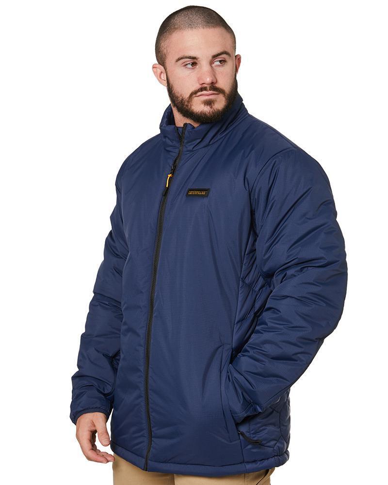 Caterpillar Mens Heat MX Puffer Jacket Water Resistant - Detroit Blue-3