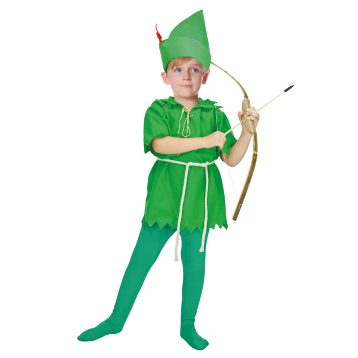 Childrens Green Costume Peter Pan Robin Hood Elf Halloween Kids Party Book Week-0