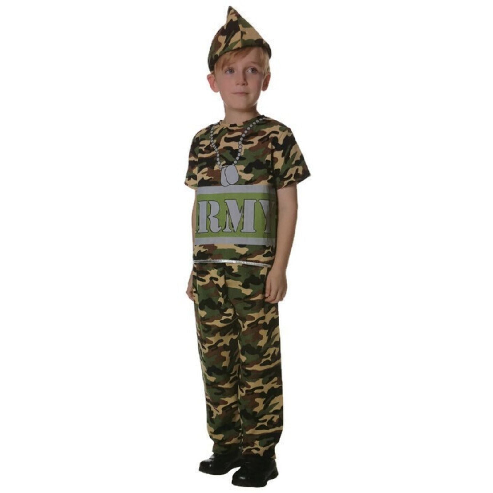 Boys ARMY Costume Kids Military Soldier Camouflage-0