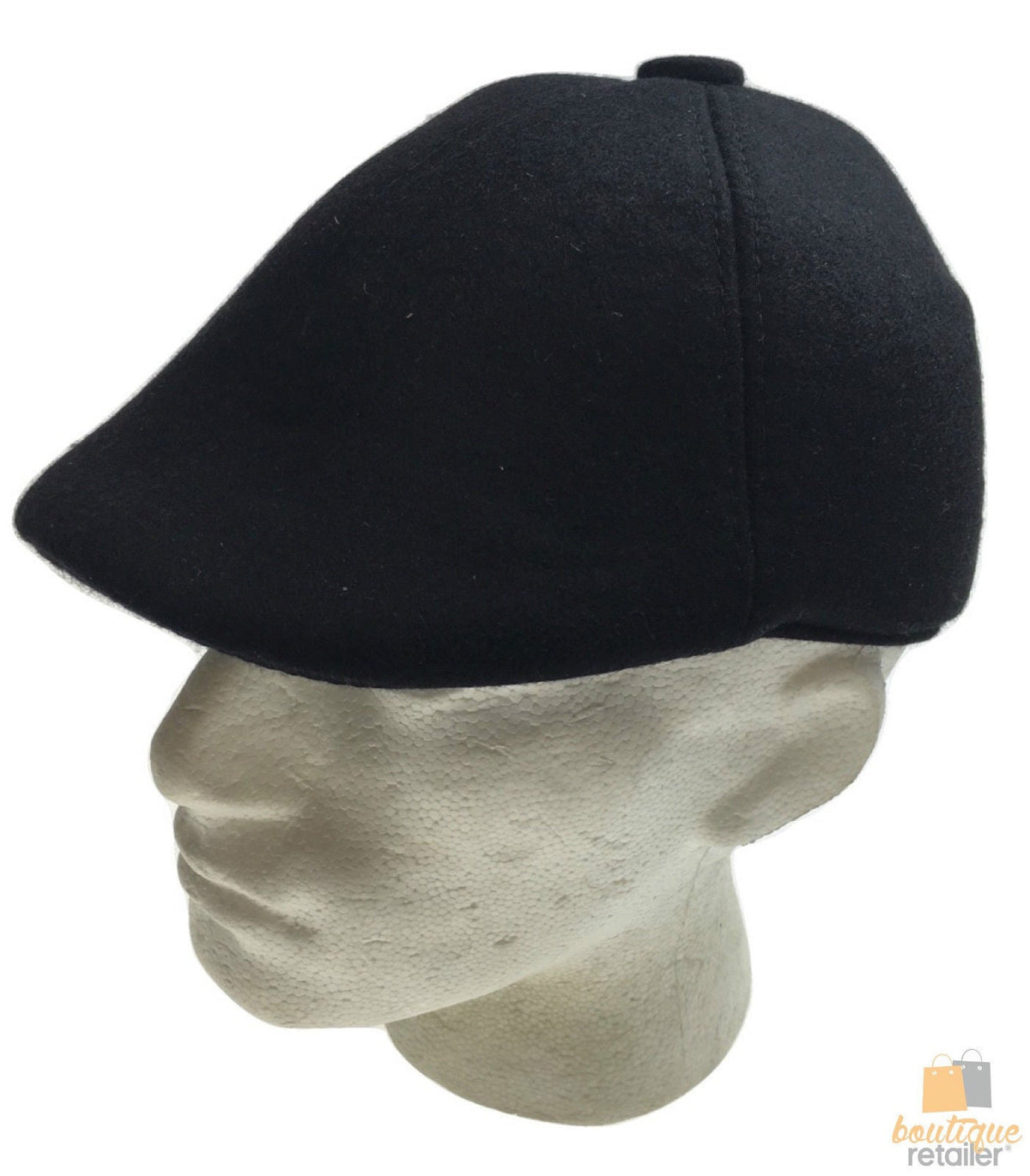 MENS NEWSBOY HAT Cabbie Gatsby 20s Ivy Cap Flat Driving Sun Flat Plain - Black