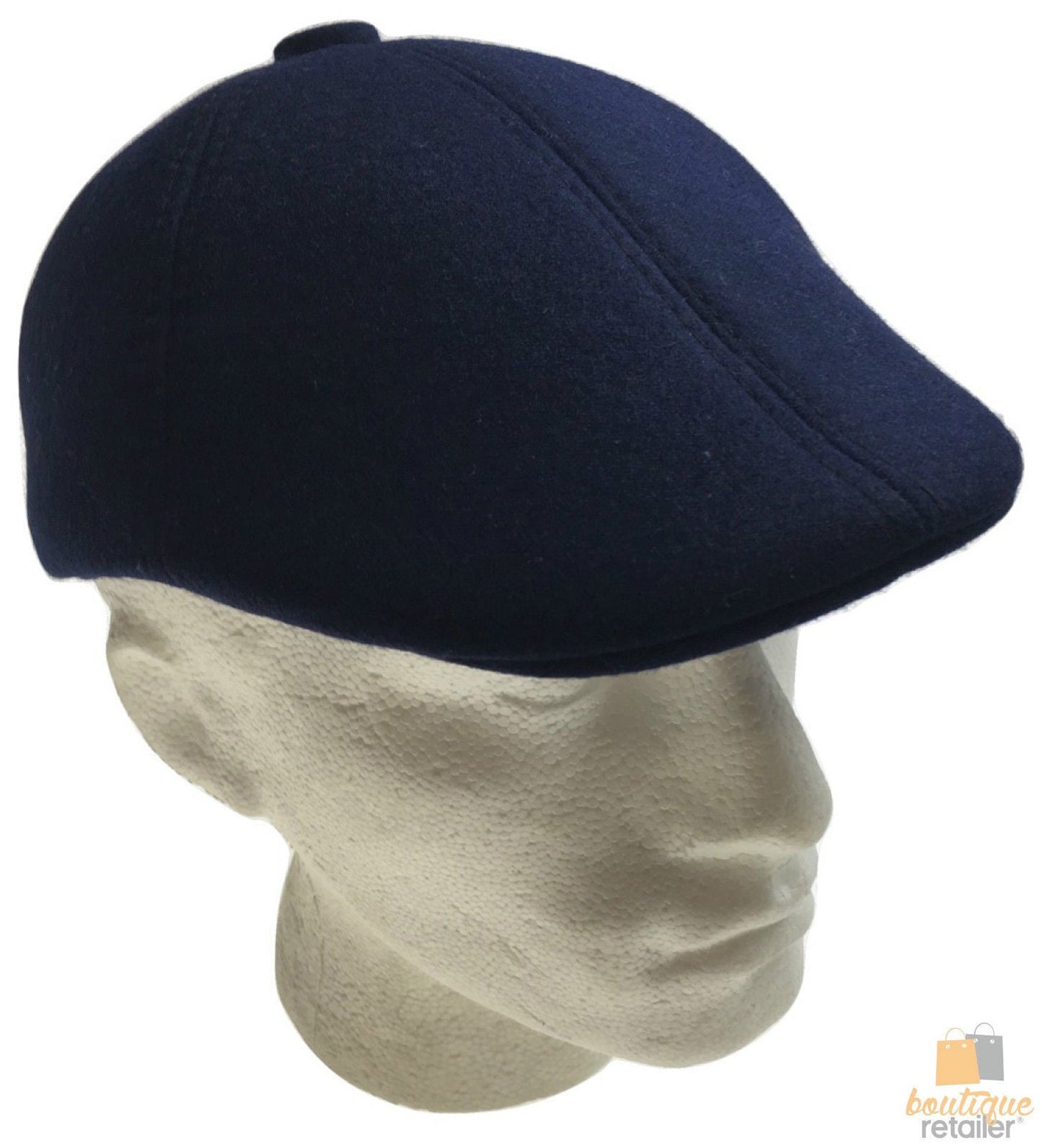 MENS NEWSBOY HAT Cabbie Gatsby 20s Ivy Cap Flat Driving Sun Flat Plain - Navy-3