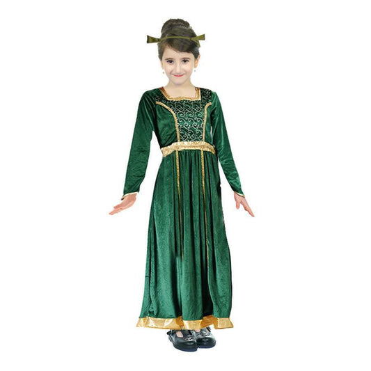 Kids Shrek Ogre Princess Fiona Costume Dress Up Book Week Party Childrens - Green-0