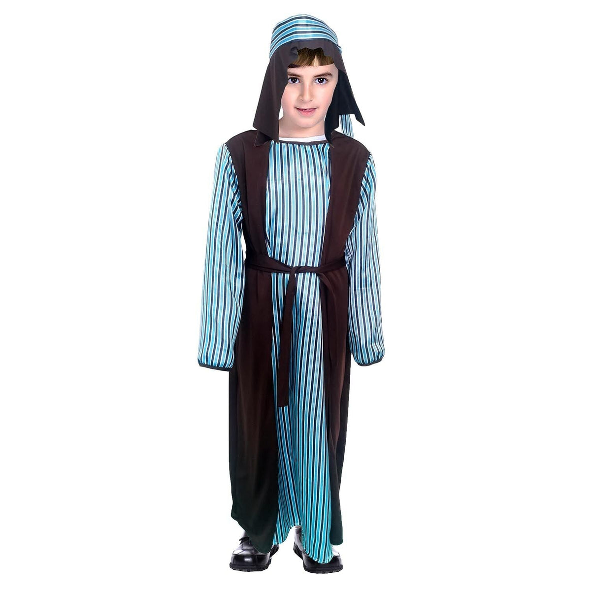 Childrens Blue Shepherd Boy Costume Nativity Robe Set - 6-9 10-12 Years