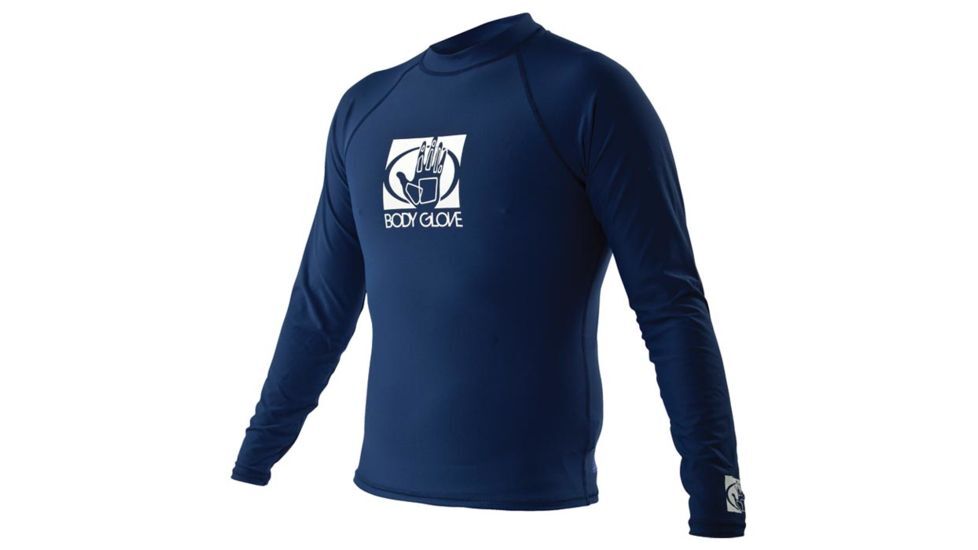 Body Glove Mens Rash Guard Rashie Swimming Swim Long Sleeve - Navy