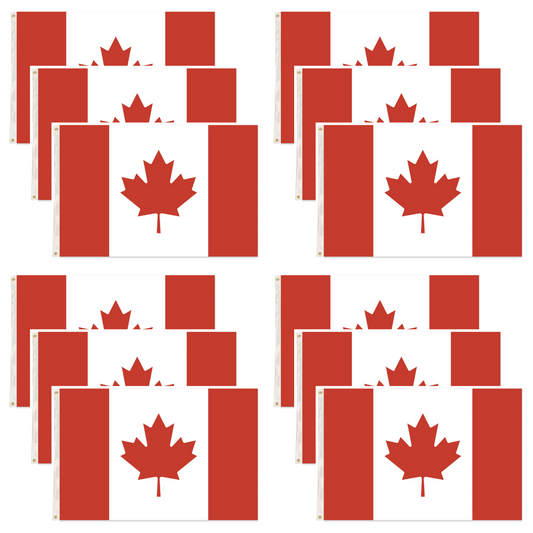 12x Canada Country Flag Heavy Duty Canadian Maple Leaf  - 150cm x 90cm