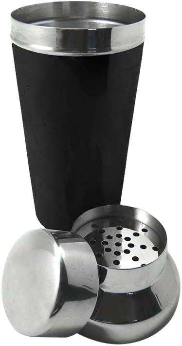 700ml Vin Bouquet Cocktail Shaker Shaker with Strainer in Silver/Black-1