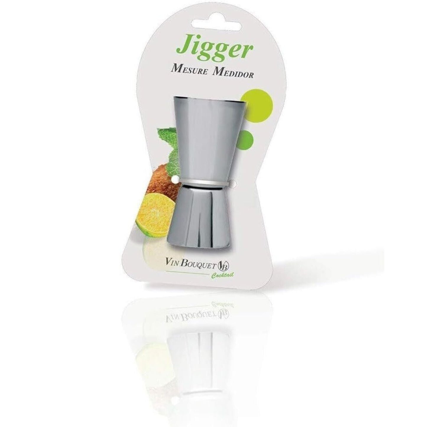 VIN BOUQUET Stainless Steel Jigger Double Ended Shot Measurer in Silver