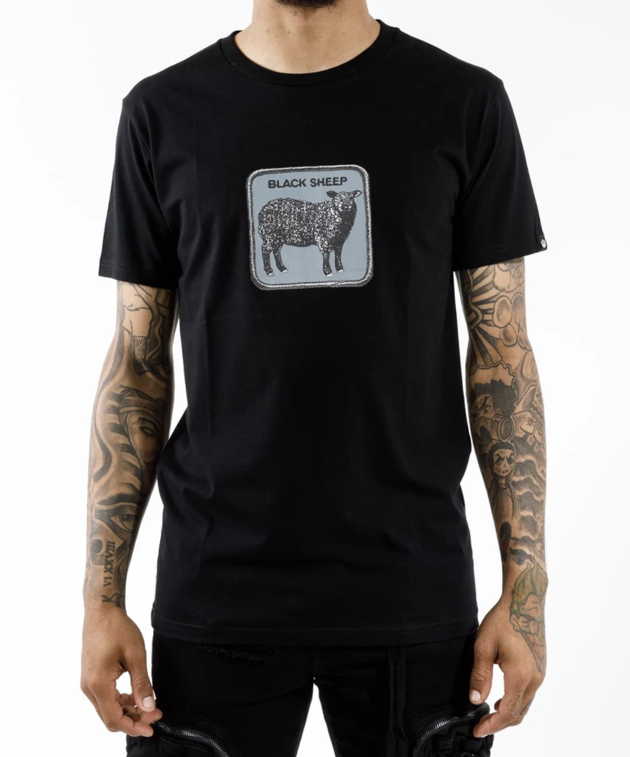 Goorin Bros The Animal Farm T Shirt Top Short Sleeve - Made in Portugal - Black Sheep-0