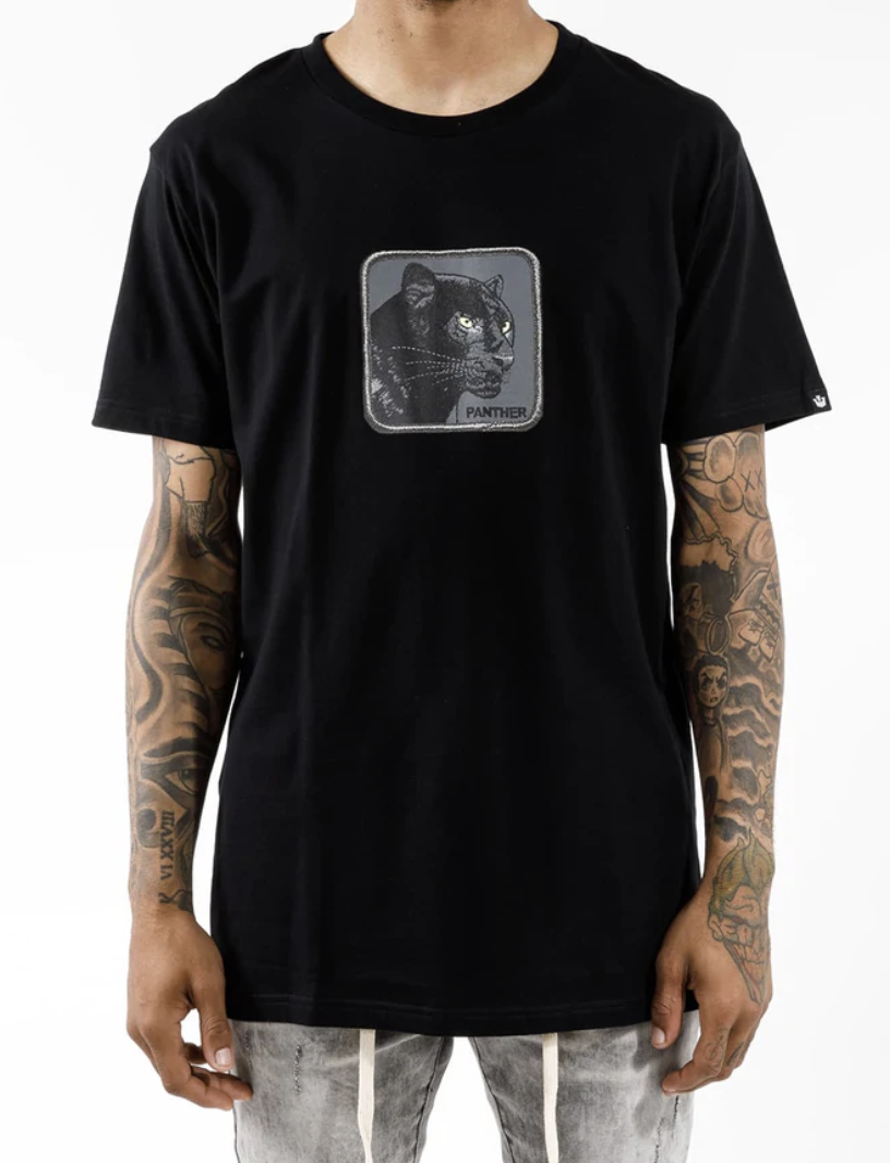 Goorin Bros The Animal Farm T Shirt Top Short Sleeve Panther - Made in Portugal - Black-0