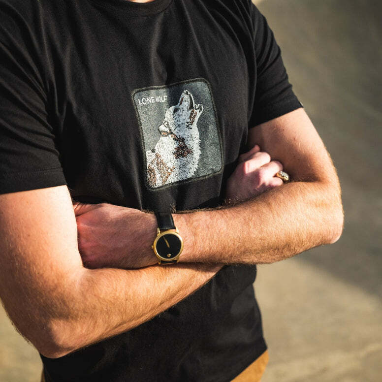 Goorin Bros The Animal Farm T Shirt Top Short Sleeve Wolf - Made in Portugal - Black-4