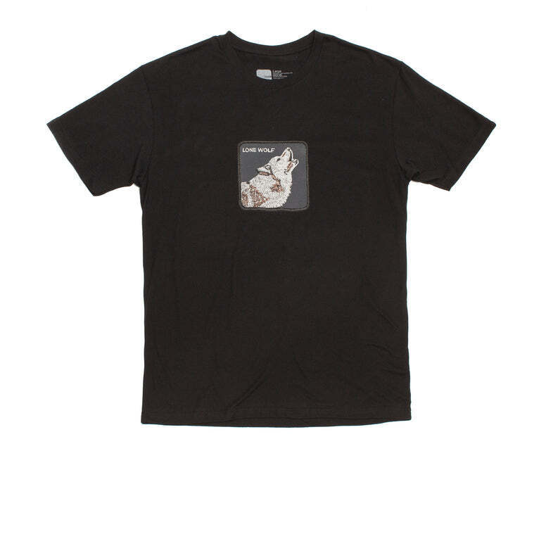 Goorin Bros The Animal Farm T Shirt Top Short Sleeve Wolf - Made in Portugal - Black-0