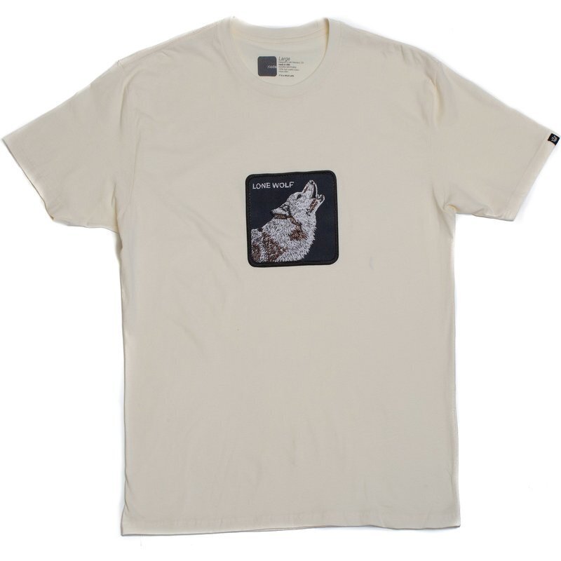 Goorin Bros The Animal Farm T Shirt Top Short Sleeve Wolf - Made in Portugal - Cream-1