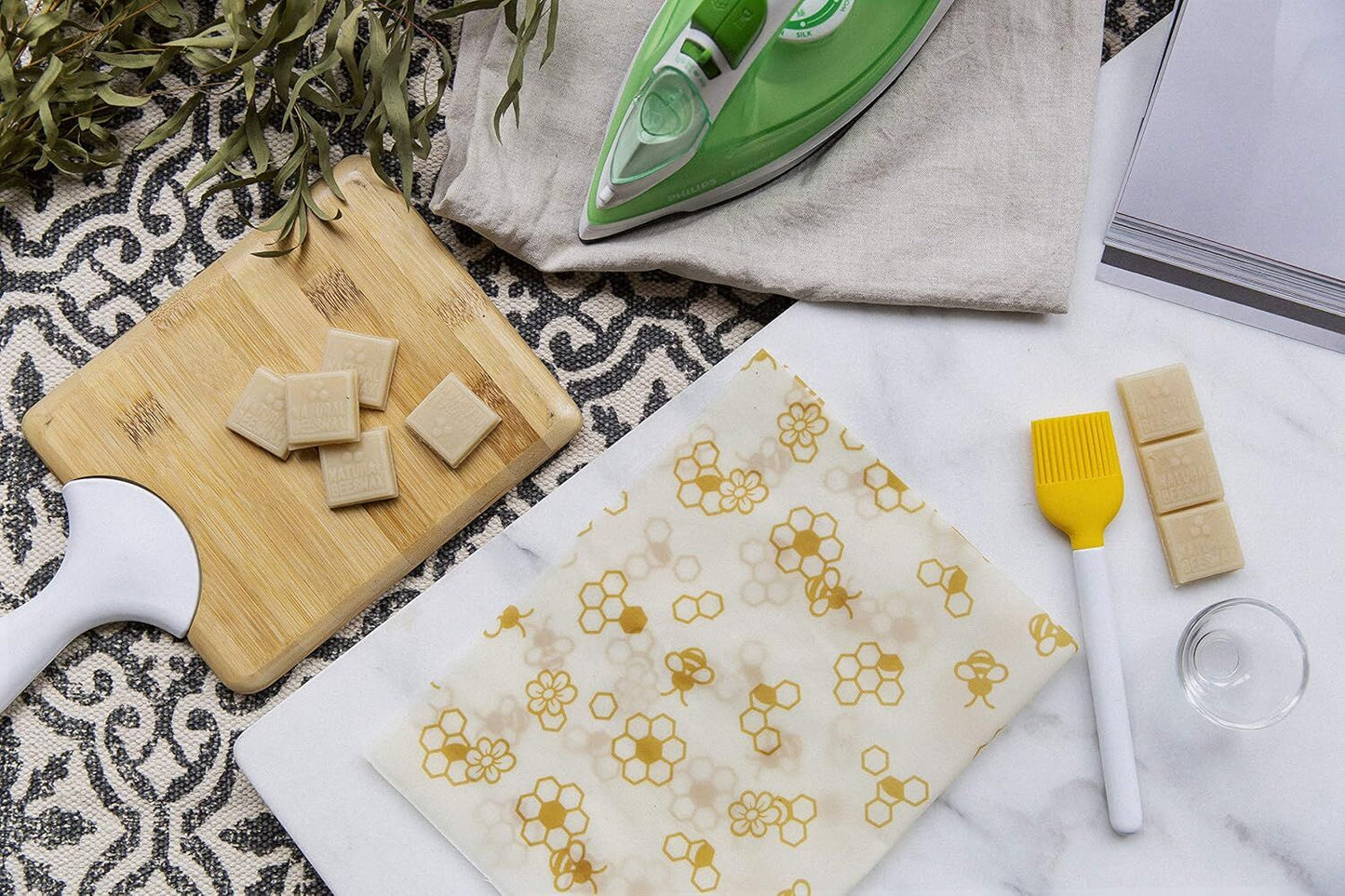 Karlstert Natural Beeswax Honeycomb Food Wrap in Honeybee Print 43 x 58.5cm