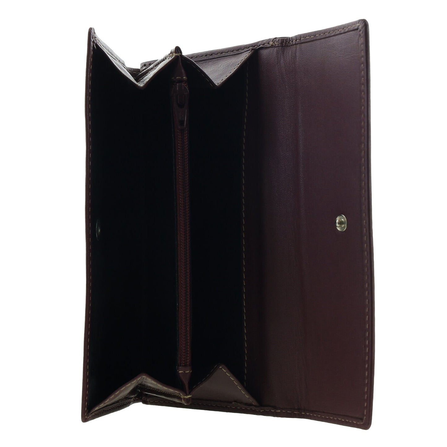 Pierre Cardin Detroit Leather Long Wallet with RFID Protection and Quilted Detail in Brown