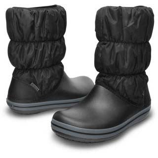 Crocs Womens Ladies Winter Warm Puff Boot Puffer - Black/Charcoal-0