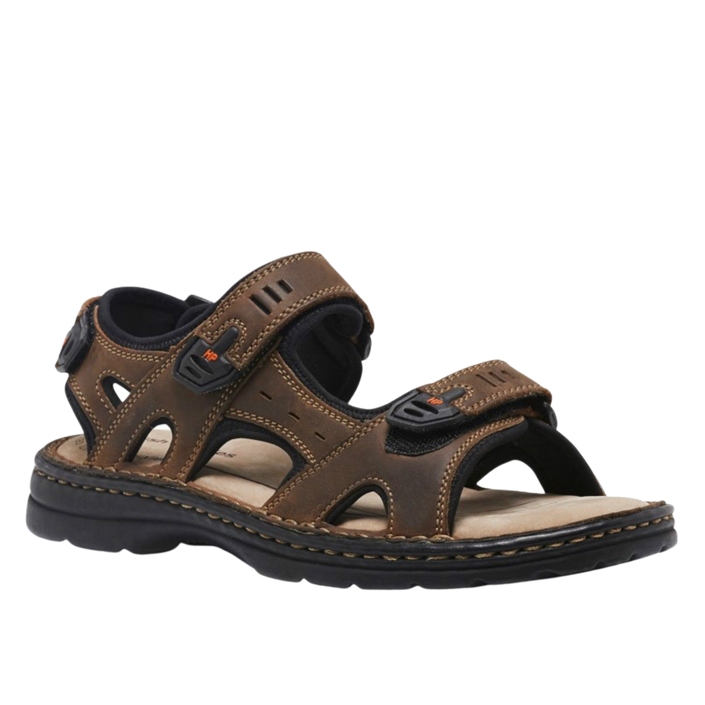 HUSH PUPPIES SIMMER Mens Leather Adjustable Strap Comfort Sandals Shoes-24