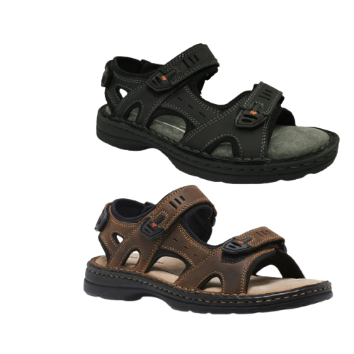 HUSH PUPPIES SIMMER Mens Leather Adjustable Strap Comfort Sandals Shoes-15