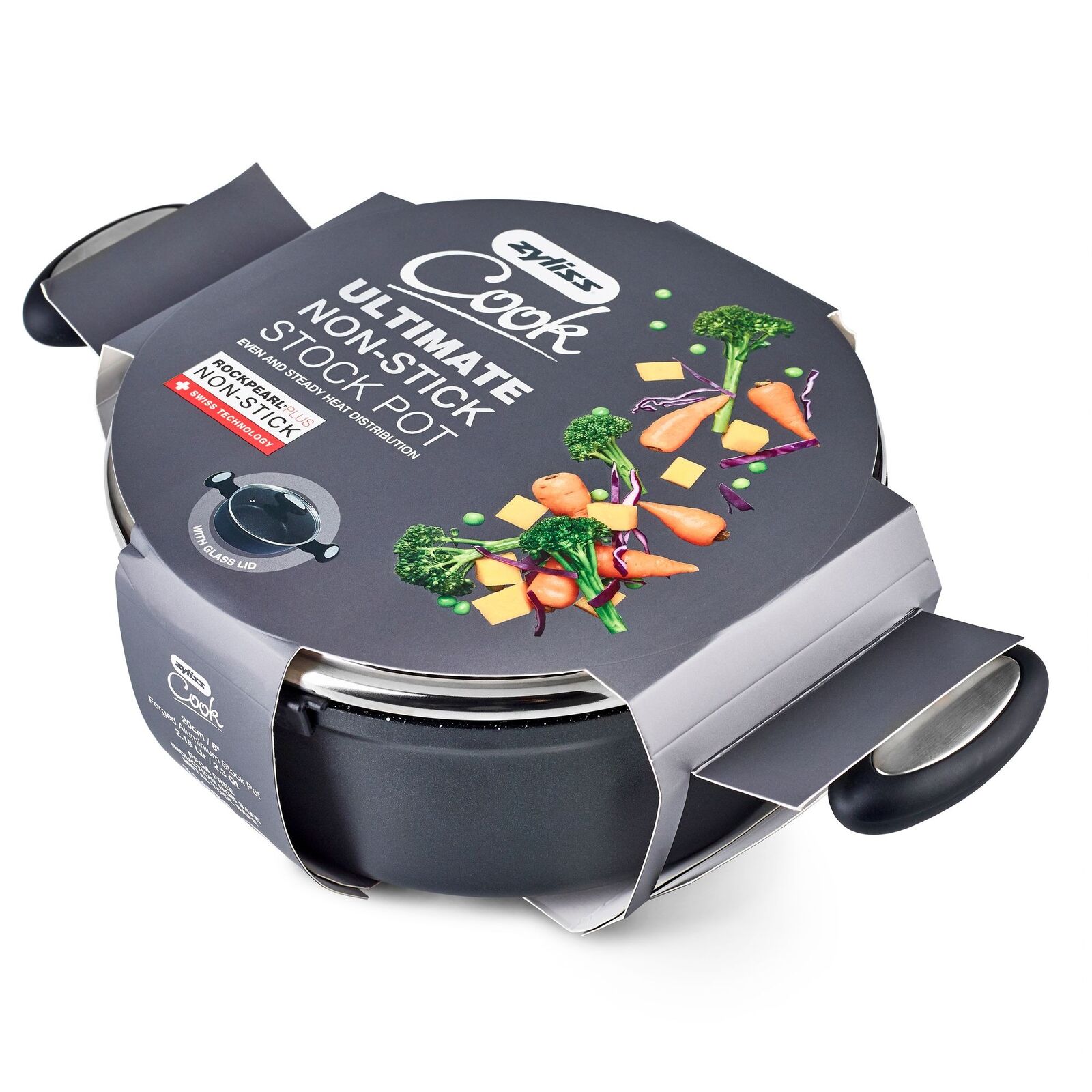 Zyliss Ultimate Forged 20cm/2L Non-Stick Stock Pot w/ Lid Cover - Black-2