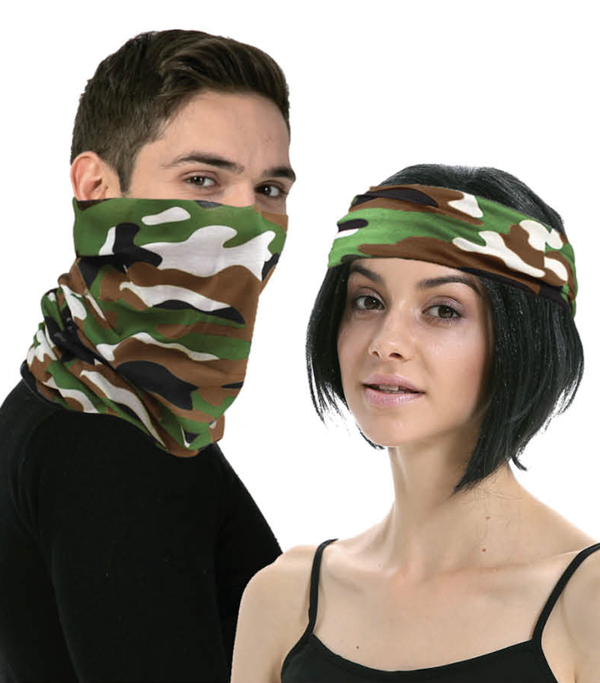 Multi Functional Tube Bandana Head Scarf Face Cover Mask Camo - Army Camouflage-1