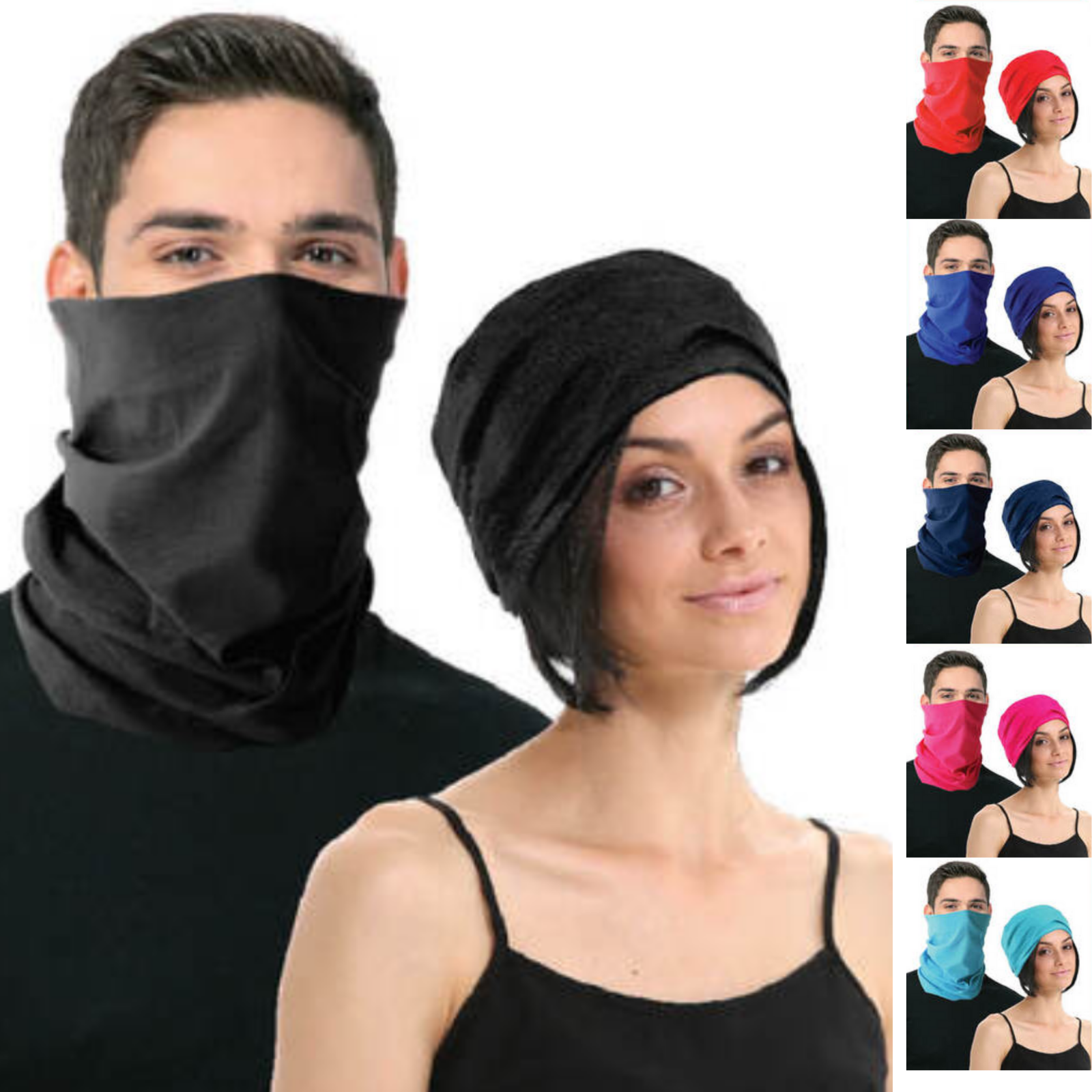 Seamless Tube Bandana Head Scarf Face Cover Mask Gaiter Ski Snow - Plain Colours-0