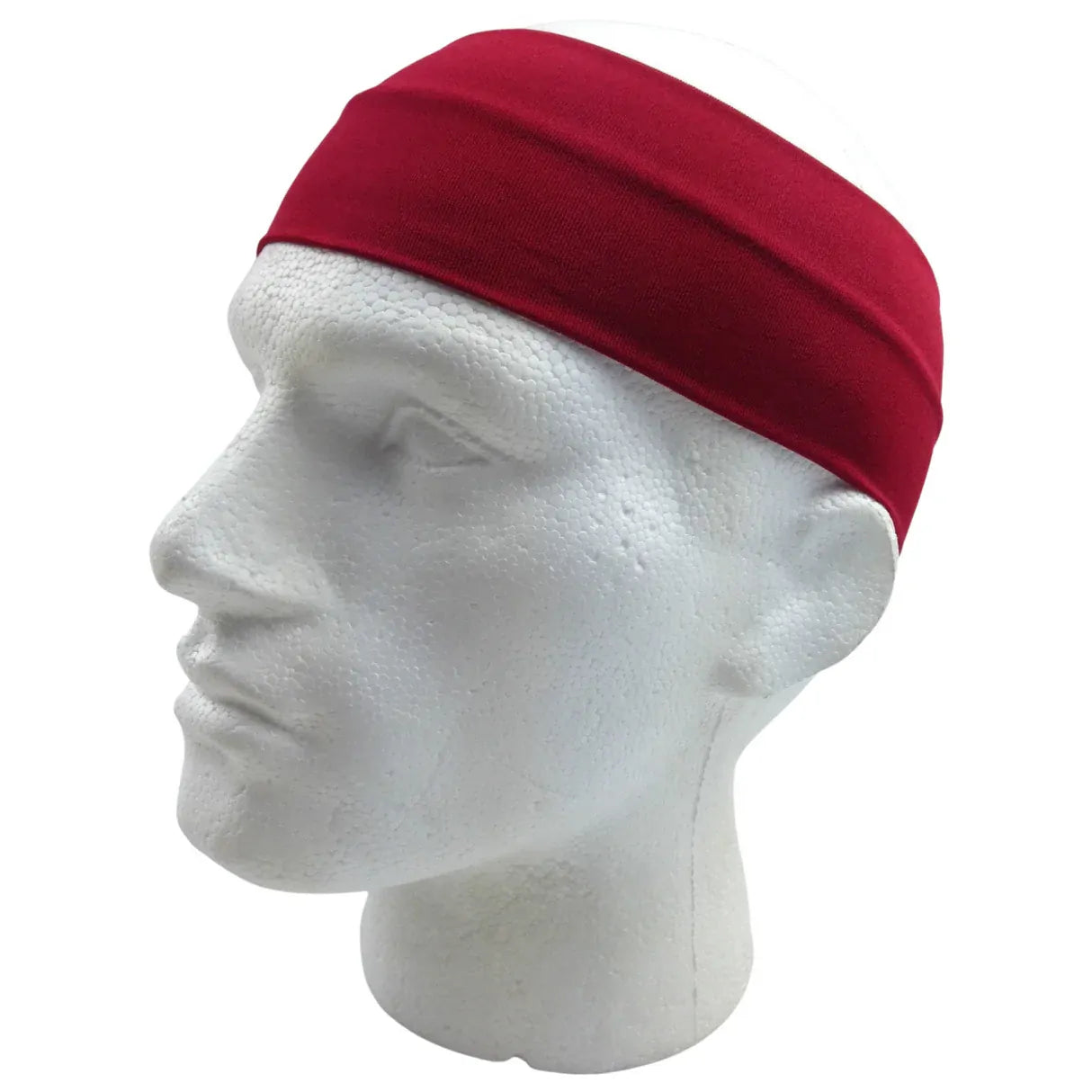 PLAIN HEADBAND Elastic Stretch Sports Yoga Hair Band Unisex 8cm Wide - Burgundy