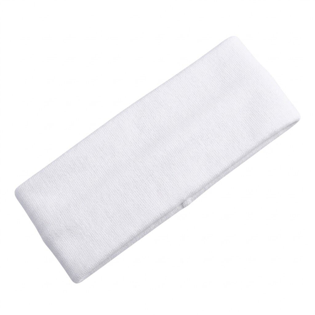 3pc Set Plain Headband Elastic Stretch Sports Yoga Hair Band Unisex - White