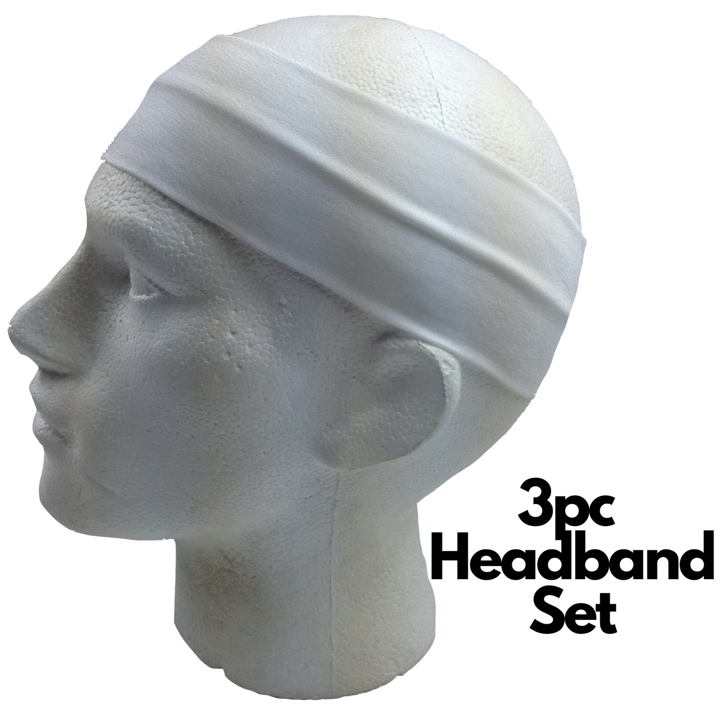 3pc Set Plain Headband Elastic Stretch Sports Yoga Hair Band Unisex Wide Wrap-13