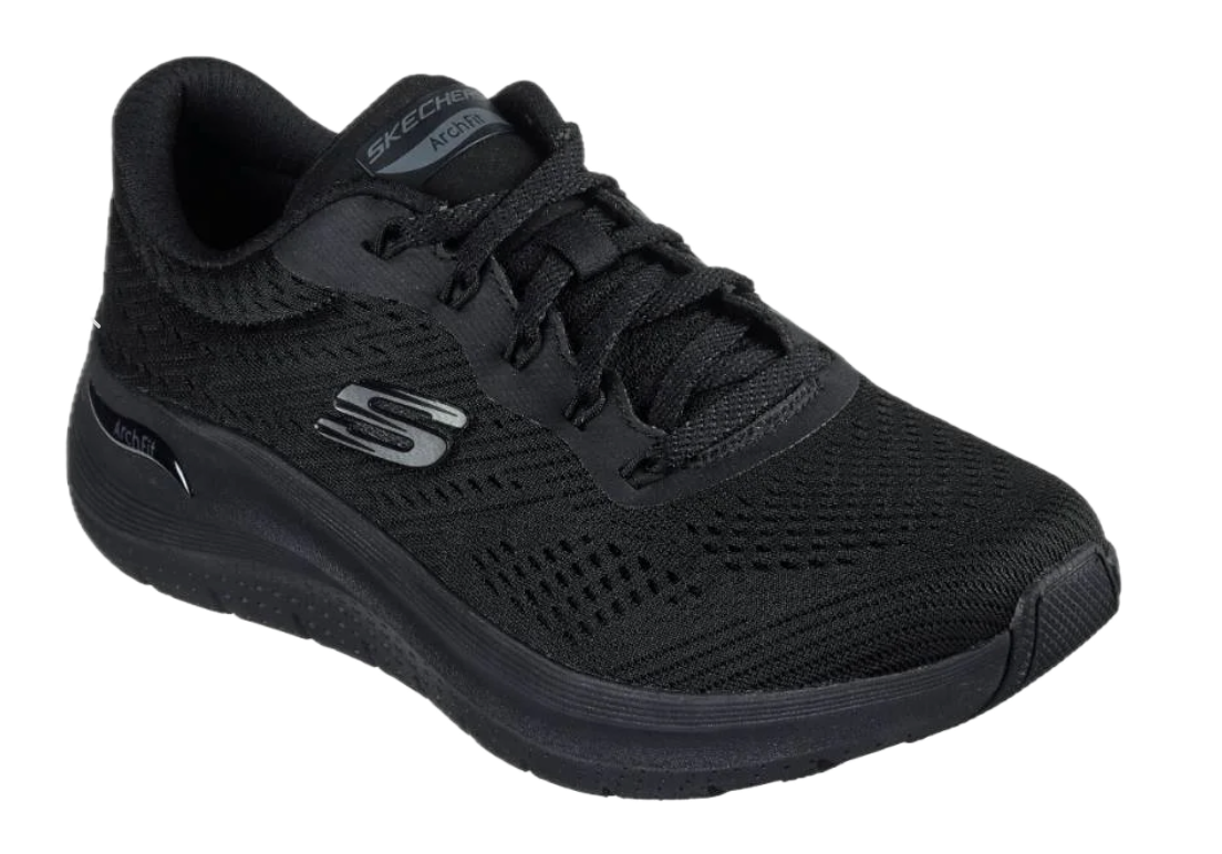Skechers Womens Arch Fit 2.0 Big League Shoes Sneakers in Black/Black