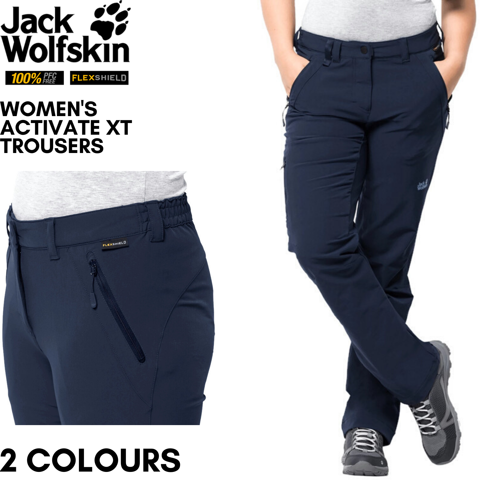 Jack Wolfskin Womens Activate XT Pants Trousers Hiking Trekking Outdoor - PFC Free-1