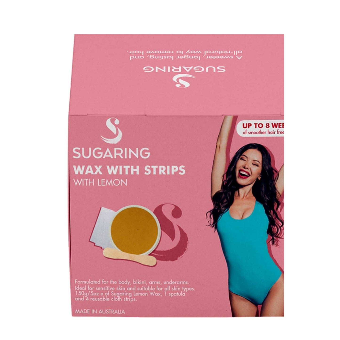 150g Sugaring Wax with Lemon with Reusable Strips - Home Hair Removal Kit-2