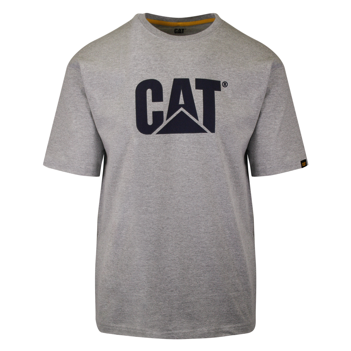 Caterpillar T Shirt Men CAT Short Sleeve TM Logo Tee T- Shirt Cotton Top - Heather Grey-0