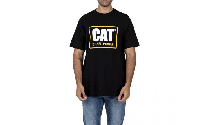 Caterpillar Mens Big & Tall CAT Diesel Power Short Sleeve Classic Fit Tee - Black-3