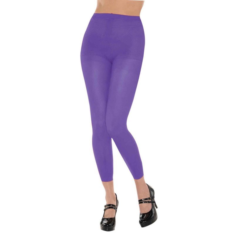 PANTYHOSE Tights Stockings Hosiery Womens Ladies Plain Colours - Purple - One Size Fits Most-0