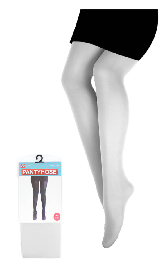 PANTYHOSE Tights Stockings Hosiery Womens Ladies Plain Colours - White - One Size Fits Most-1